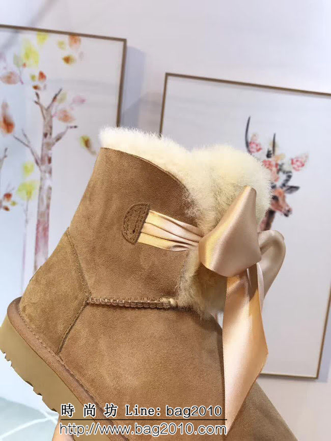 UGG 109836018秋冬 518新款 gita bow mini 絲帶蝴蝶結 短筒雪地靴 QZS2877